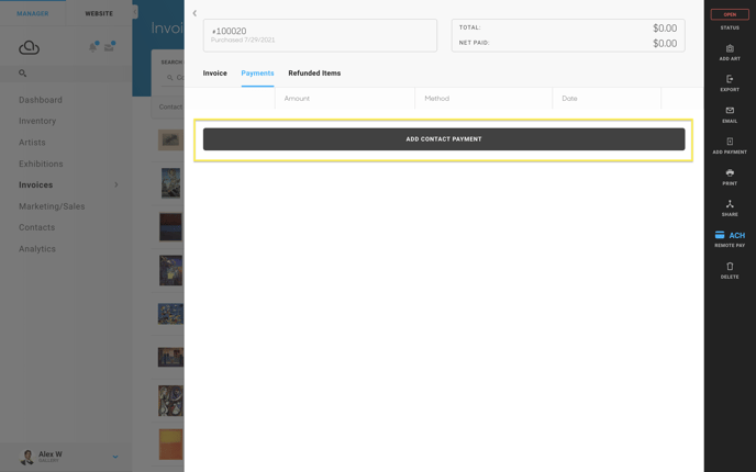 add contact payment