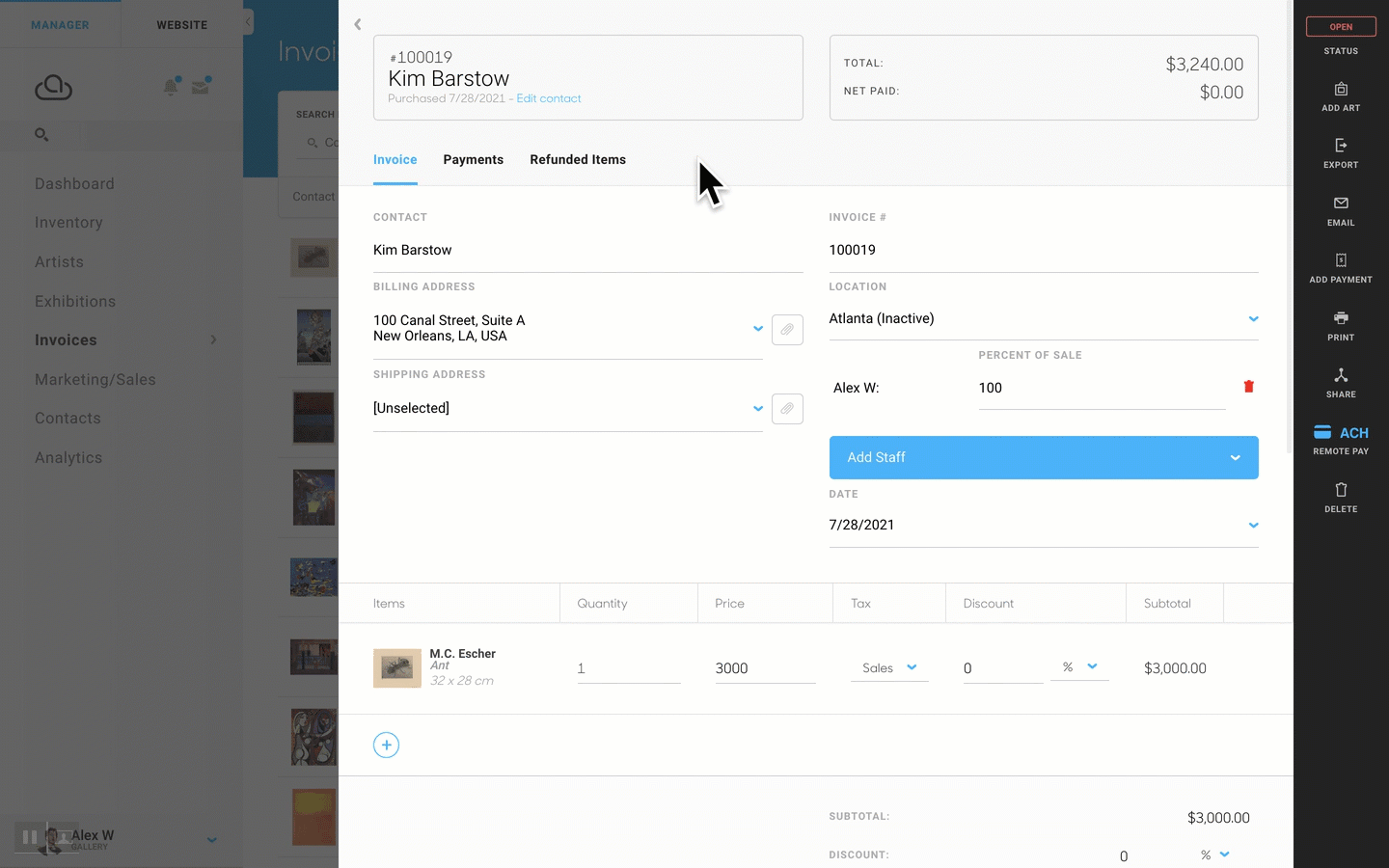 add payment from contact