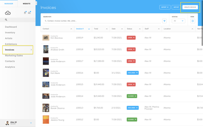 create invoice
