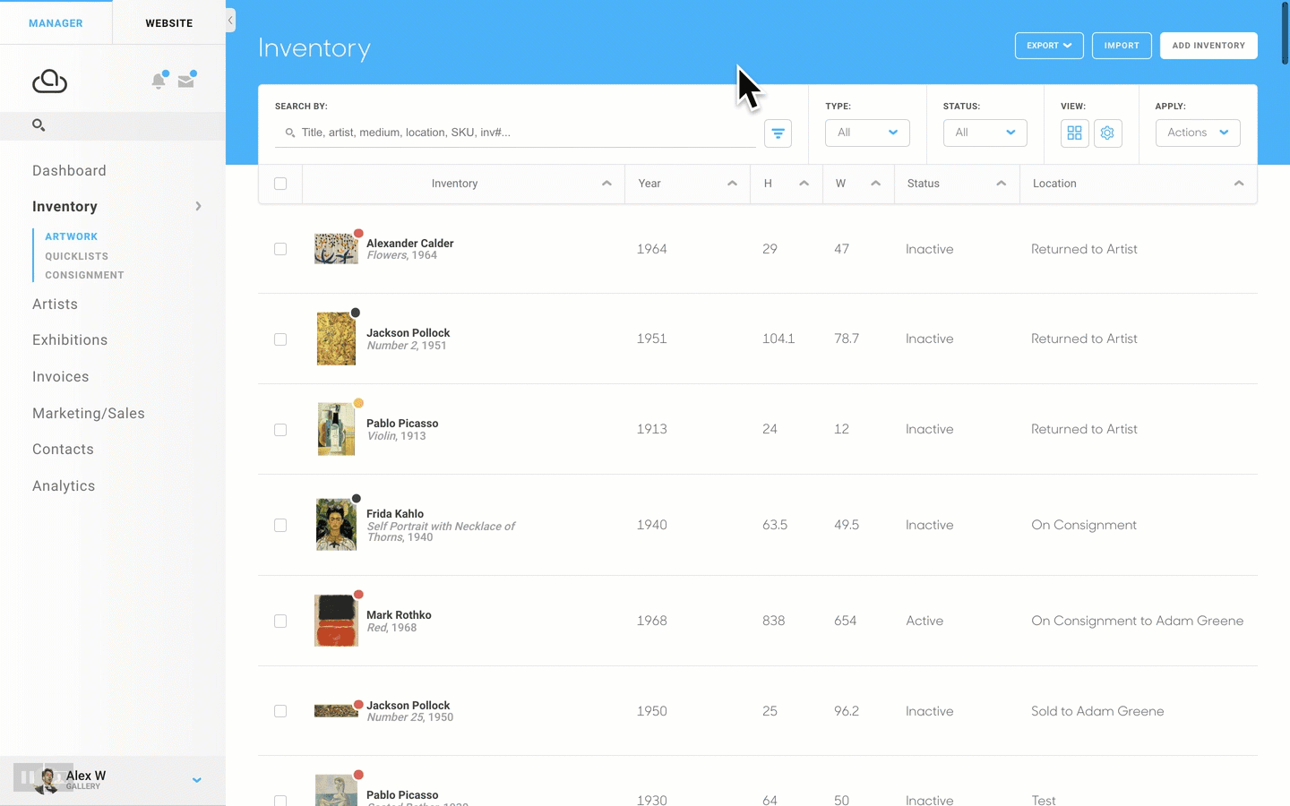 Delete an item from your inventory