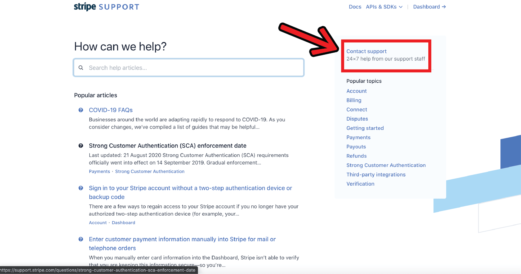 STRIPE HELP SUPPORT visual data 5
