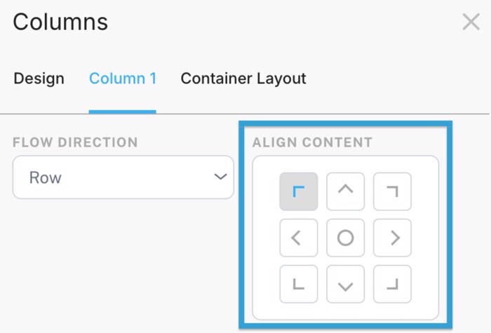 Align content